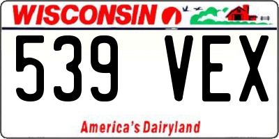 WI license plate 539VEX