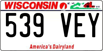 WI license plate 539VEY