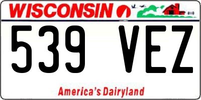WI license plate 539VEZ