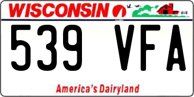 WI license plate 539VFA