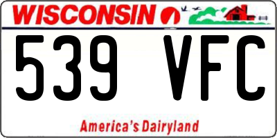WI license plate 539VFC