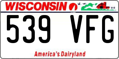 WI license plate 539VFG