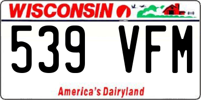 WI license plate 539VFM