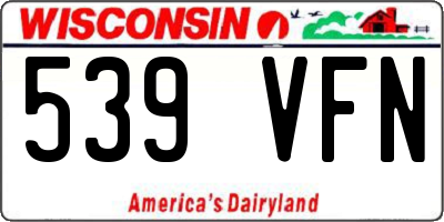 WI license plate 539VFN