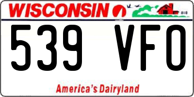 WI license plate 539VFO