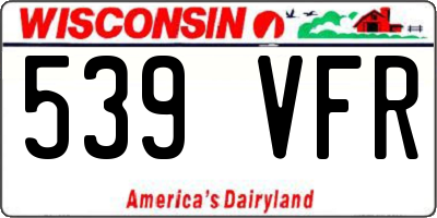 WI license plate 539VFR