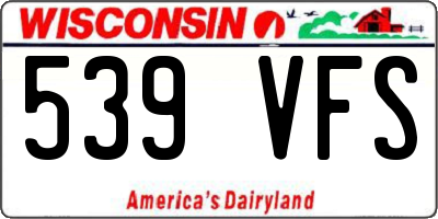 WI license plate 539VFS