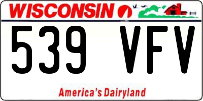 WI license plate 539VFV