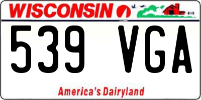 WI license plate 539VGA
