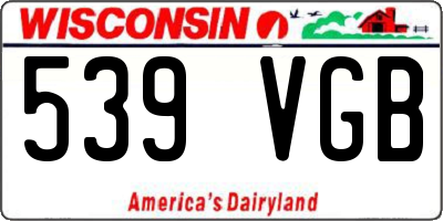 WI license plate 539VGB