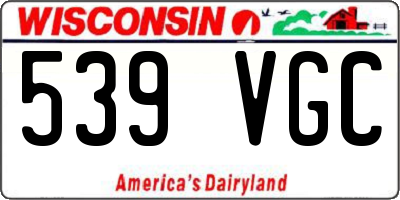 WI license plate 539VGC