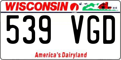 WI license plate 539VGD