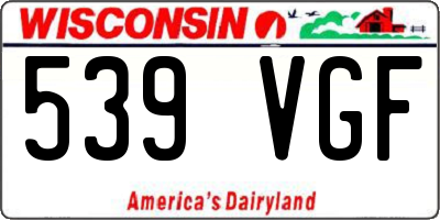 WI license plate 539VGF