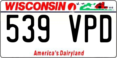 WI license plate 539VPD