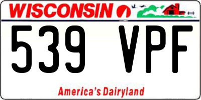 WI license plate 539VPF