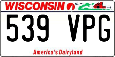 WI license plate 539VPG