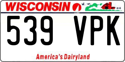 WI license plate 539VPK
