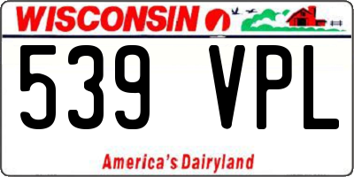 WI license plate 539VPL