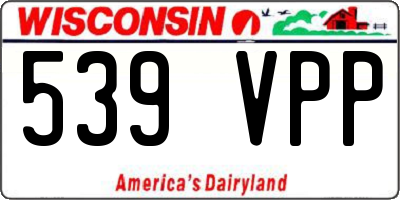 WI license plate 539VPP