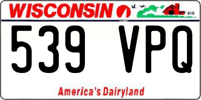 WI license plate 539VPQ