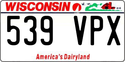 WI license plate 539VPX