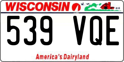 WI license plate 539VQE