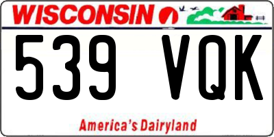 WI license plate 539VQK