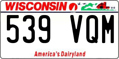 WI license plate 539VQM