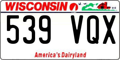 WI license plate 539VQX