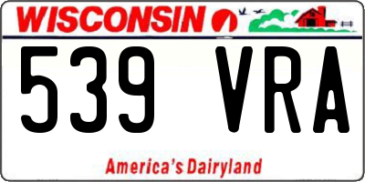WI license plate 539VRA