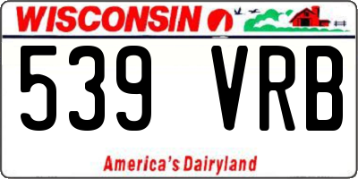 WI license plate 539VRB