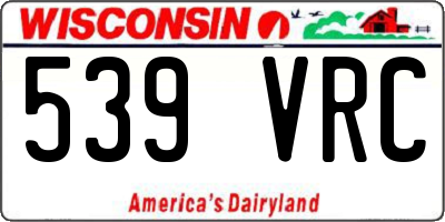 WI license plate 539VRC