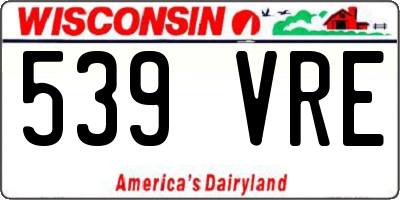 WI license plate 539VRE