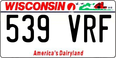 WI license plate 539VRF