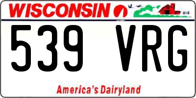 WI license plate 539VRG