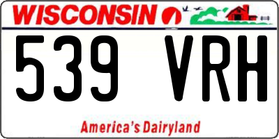 WI license plate 539VRH