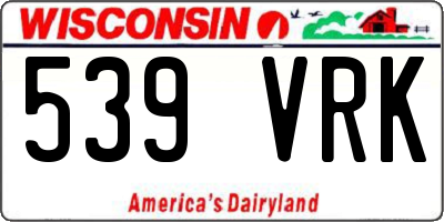 WI license plate 539VRK