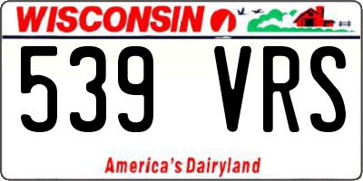 WI license plate 539VRS