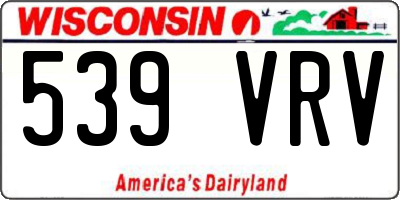 WI license plate 539VRV