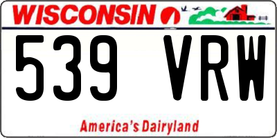 WI license plate 539VRW