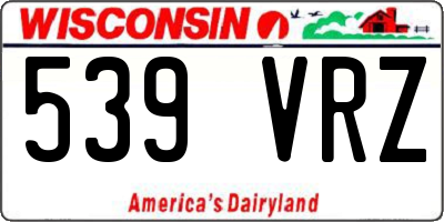 WI license plate 539VRZ