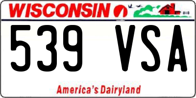 WI license plate 539VSA