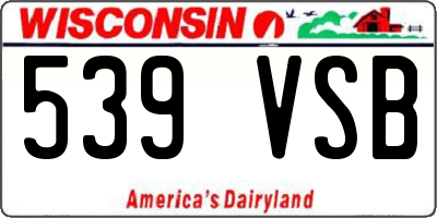 WI license plate 539VSB
