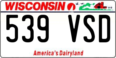 WI license plate 539VSD