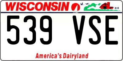 WI license plate 539VSE