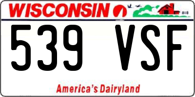 WI license plate 539VSF