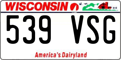 WI license plate 539VSG