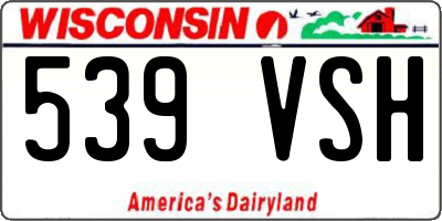 WI license plate 539VSH