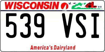 WI license plate 539VSI