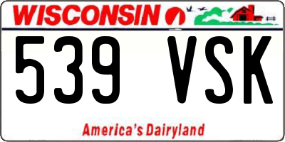 WI license plate 539VSK
